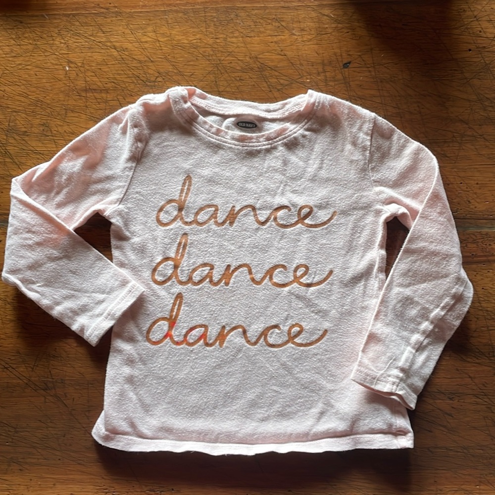 dance | rose gold print on print long-sleeve Tshirt | 2T